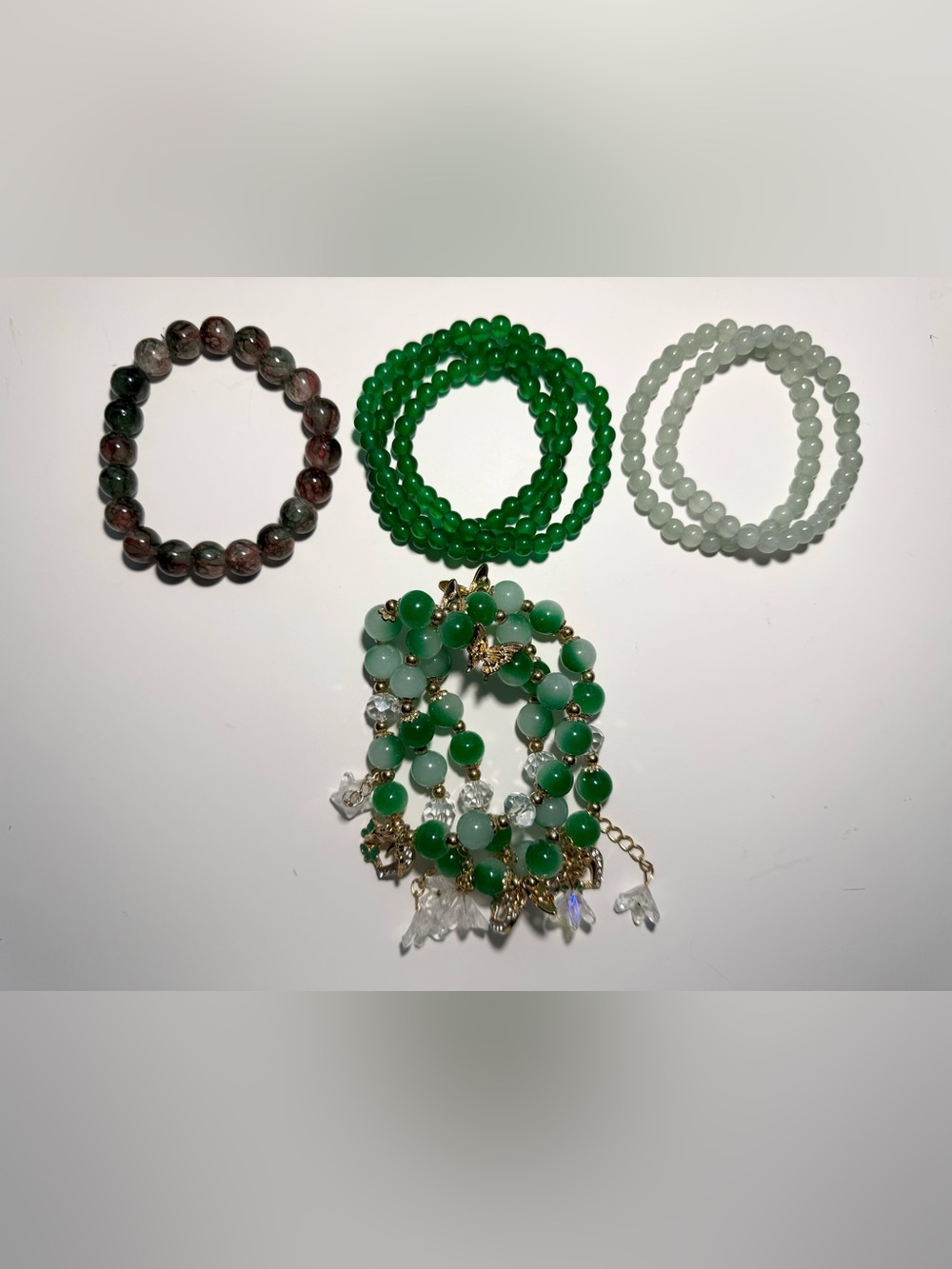 FIVE RANDOM Glass Stretch Bracelets - Picture 3 of 7